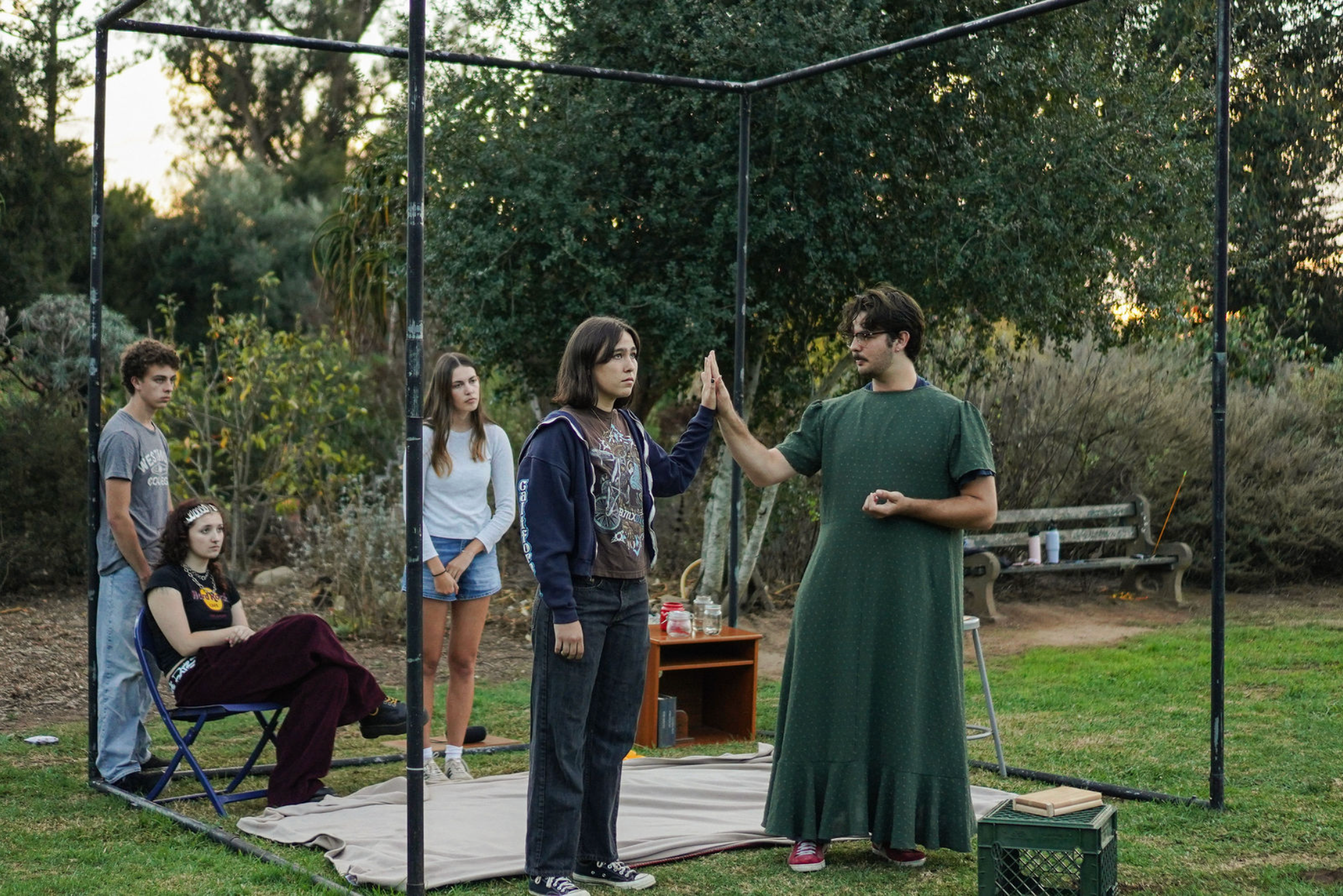 Outdoor rehearsal photograph from Dog Dream